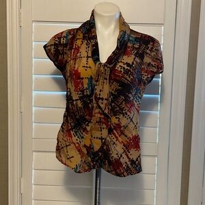 Josephine Chaus Colorful Abstract Blouse